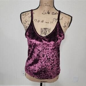 VICTORIA'S SECRET Pink‎ cranberry purple crushed velvet tank top size small